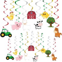 Farm Animals Hanging Party Decorations - Barnyard Theme Party Supplies Hanging S - £12.54 GBP