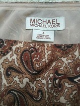 Michael Kors Lined Silk Paisley Print Skirt w/ Elastic Waist Misses Size... - $9.89