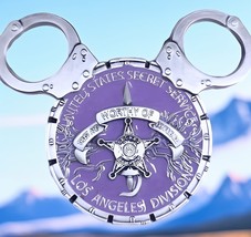 Disneyland Mickey Minni Mouse Ears Light Purple Challenge Coin Secret Service - £11.11 GBP