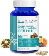 Biovitalia Organics Plant Based Collagen Builder 1000mg Skin Glowing -60 Capsule - £20.90 GBP
