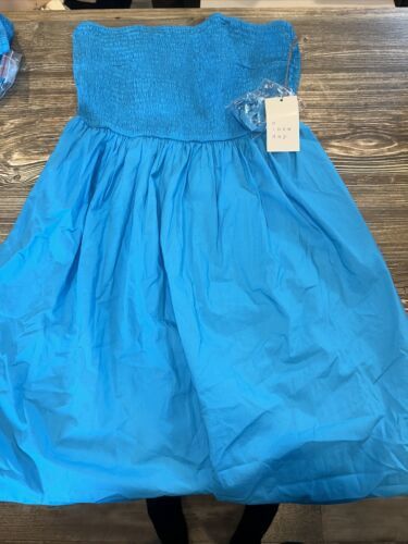 Women&#39;s Strapless Smocked Tube Sundress - A New Day Turquoise Blue XS. N... - $15.83