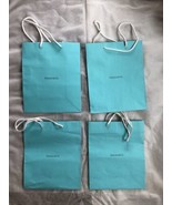 Tiffany shopping bag small lot of 4 paper with handles blue - $22.76