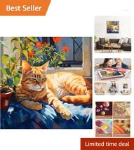 Napping Cat Diamond Art Kits for Adults - Complete 5D Crafting Experienc... - $18.76