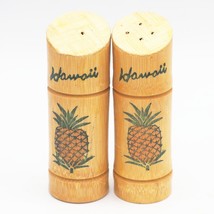 Vintage Hawaii Bamboo Wood Souvenir Salt &amp; Pepper Shakers Set Lot - $31.62