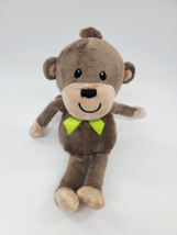 Carters Monkey Brown w Green Bow Baby Lovey Plush 10&quot;  Stuffed Animal Toy B96 - £11.84 GBP
