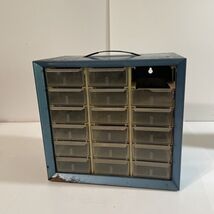 Vintage akro mils storage cabinet Parts Drawer Organizer 9.5x10x6 18 Drawer - $22.52 CAD