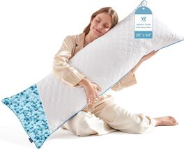 Shredded Memory Foam Body Pillow - 20x54 Inch, Washable and Customizable... - $54.40