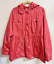 Dennis Basso XL Raincoat Button Front Coral Orange Color Good Shape - $18.32