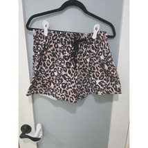 Leopard Print Lounge Shorts Size M Drawstring Comfy Stretchy High Rise - $13.00
