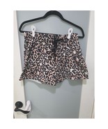 Leopard Print Lounge Shorts Size M Drawstring Comfy Stretchy High Rise - $241.80 MXN