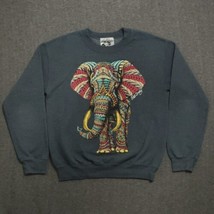 Riot Society Elephant Crewneck Sweatshirt Mens Size Small Tribal Colorfu... - $13.54