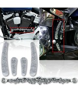 3D Chrome Skull Motorcycle Bike Shift Linkage &amp; Swing Arm Accent Set for... - $91.04