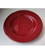 Bright Red Color Stoneware Dinner Plate, Hand-painted, by Home - $48.32 CAD