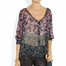 Nwt Elizabeth And James Wildflower Codie Shirt Blouse Size S 100% Silk Ret $295 - £89.19 GBP