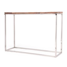 Boho Glam Console Table: Recycled Wood &amp; Silver Stainless Steel - $1,710.06 MXN