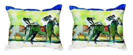 Pair of Betsy Drake Close Race No Cord Pillows 16 Inch X 20 Inch - £63.15 GBP