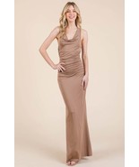 Women&#39;s Cowl Neck Cross Back Shirring Maxi Dress - $19.66 CAD
