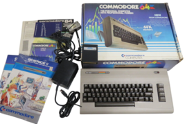 COMMODORE 64 COMPUTER (CIB) WORKING W/ POWER SUPPLY - £159.20 GBP