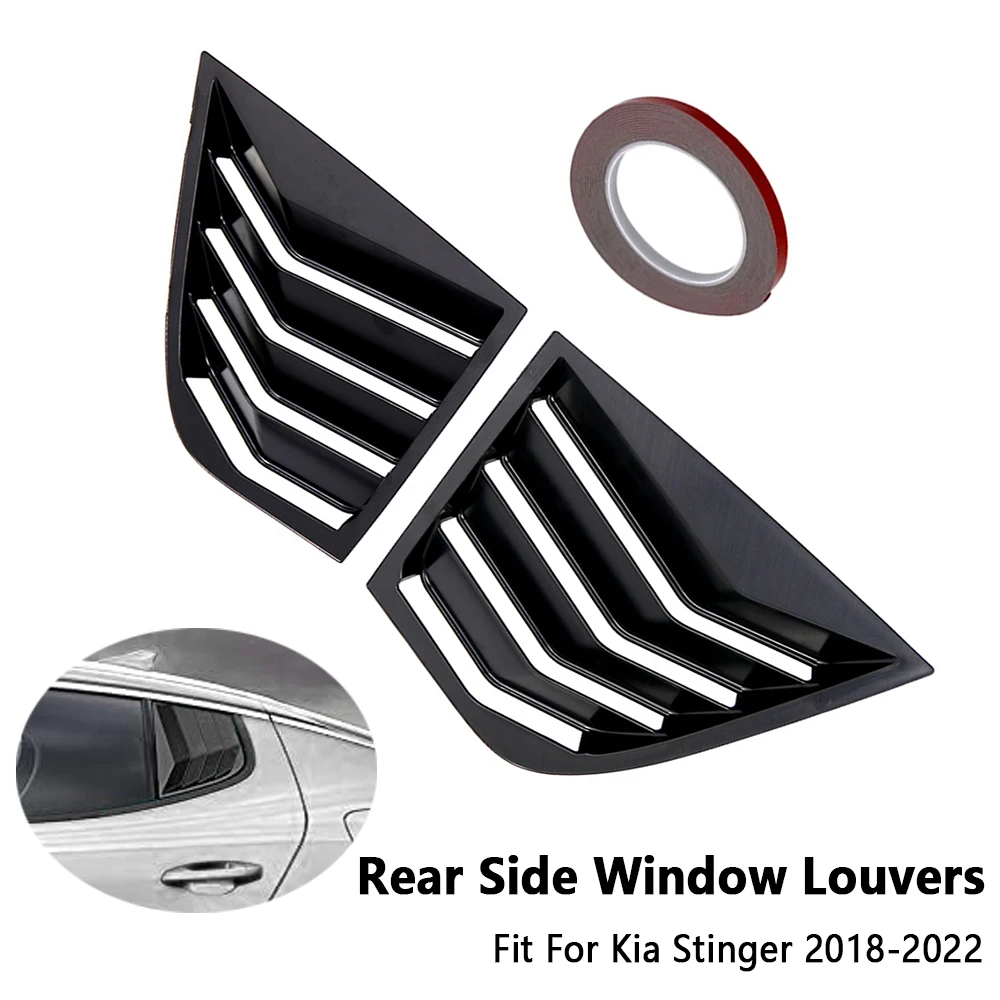 Car Side Window Scoop Four Slot Open Louvers Cover Carbon Fiber Look Style 1/4 - £44.20 GBP