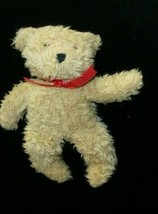 Ty Classic Stuffed Plush Blonde Brown Tan Beige Teddy Bear 1991 Red Ribb... - $29.69