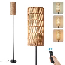 Boho Farmhouse Floor Lamps For Living Room, With Remote Control Stepless Dimmabl - £87.55 GBP