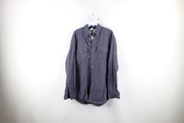 Vtg 90s The North Face Mens Medium Faded Spell Out Collared Button Shirt Blue - £35.57 GBP