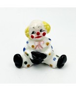 Vintage Bug House Miniature Clown Figurine Japan White Polka Dot 1 3/8&quot; - £7.85 GBP