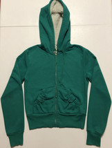 Derek Heart Juniors Long Sleeve Green Hoodie Sweatshirt Full Zip size M - £7.58 GBP