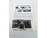 Steve Jackson Games Fall 1991 Catalog - $41.69
