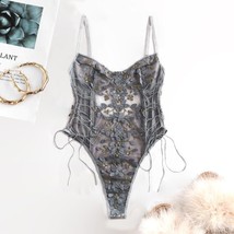 Women Teddy lingerie Sexy Bra Underwear gray L - £13.66 GBP