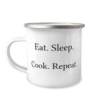 Love Cooking 12oz Camper Mug, Eat. Sleep. Cook. Repeat, Gifts For Friends, Prese - £15.87 GBP