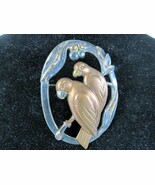 Vintage Copper tone and Antique Bronze Parrot Brooch - $181.20 MXN