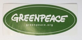 GREENPEACE Oval Green &amp; White Bumper Laptop Sticker Decal Environment Eco - $3.99