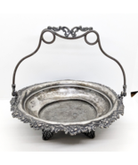 New Amsterdam Silver Co Footed Quadruple Plate #653 Etched Brides Cake Dish - $9.90