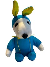 Peanuts Snoopy Easter Bunny Suit Whitmans Plush Stuffed Toy Blue Animal Nylon - £7.89 GBP