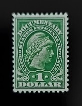 Series of 1917 $1 USA Internal Revenue, Documentary, Yellow Green Scott ... - $1.98