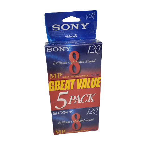 5 Pack Sony Video 8 MP 120 Min Video Cassette Tape 8MM Standard Grade  P6-120MPD