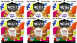 Kooshy Almost Naked &amp; French Toast Sourdough Non-GMO Croutons, Variety 6... - £44.33 GBP