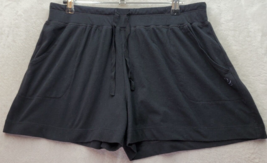 Cuddl Duds Shorts Womens Medium Black Stretch Elastic Waist Drawstring Logo - £10.96 GBP