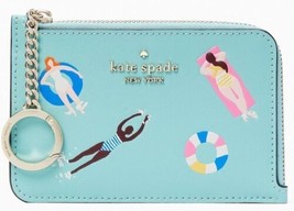Kate Spade Medium L-Zip Card Holder Splash Pool Float K7200 NWT $129 Retail FS - £38.92 GBP