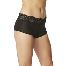 No Boundaries Women&#39;s Micro W Lace Boyshort Panties Size 3XL Solid Black - £8.35 GBP