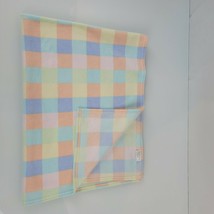 Carters Pastel Plaid Square Block Microfleece Baby Blanket Multicolor Orange - £47.46 GBP