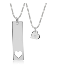 MOTHER AND DAUGHTER INITIAL NECKLACE SET: STERLING SILVER, 24K GOLD, ROS... - £143.87 GBP