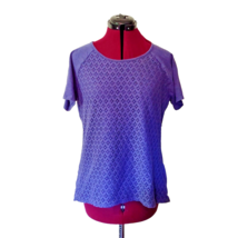 Cabela&#39;s Lace Front Top Blue Women Short Sleeves Size Large - £14.57 GBP