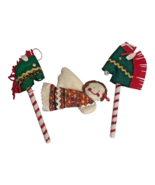 Vtg Felt Christmas Plastic Hallow Candy Cane Ornaments Horse and Angel H... - $167.71 MXN