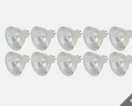 [ 10 Pack] 50 Watt 12V Bulbs MR16 w/ Cover Glass GU5.3 2-Pin 50W BAB Lamp - £14.27 GBP