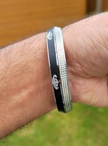 Khanda Kara Black Silver Plated One Edge Kada Sikh Singh Kaur Khalsa Bangle K31 - £1.15 GBP+