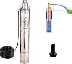 1/2HP Stainless Steel 4&quot; OD Pipe Submersible Bore Pump 1Inch Outlet Wate... - €205,15 EUR