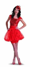 Womens Elmo Sesame Street Red Glam Dress &amp; Headpiece 2 Pc Halloween Cost... - £15.58 GBP