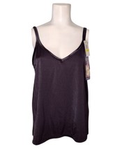 Vanity Fair SpinCami Reversible Camisole Top Sz 36 Black Vintage Slinky Stretch  - $13.29